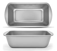 SOL 2pk Loaf Tins for Baking 2lb - Non-Stick Bread Tins 21 x 11 x 6.4cm - Durable Baking Moulds for Homemade Bread, Cakes, Loaves, Meatloaf, Oven Use, Kitchen Baking & Food Prep