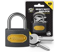 SOL 2pk Padlocks with Keys Outdoor - Heavy Duty Padlock for Shed 40mm | Padlock with Key for Gate, Fence, Toolbox & Garage - Hardened Steel Shackle, Weather Resistant Lock, 2pk x 40mm