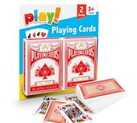 SOL 2pk Playing Cards, Standard UK Deck for Kids or Adults, Plastic Play Multi pack, Waterproof Poker Gift Set, Premium, Lightweight, Cool Design for Fun Game Nights, Travel and Entertainment