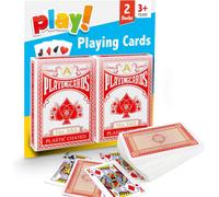 SOL 2Pk Playing Cards, Standard Uk Decks For Kids And Adults, Waterproof Plastic Multi-Pack With Cool Design For Travel And Game Night