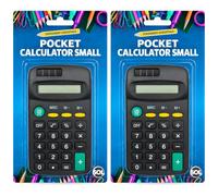 SOL 2pk Pocket Calculator Small - Mini Basic Calculator, 8 Digit Display | Small Calculator for School, Work & Travel - 8-Digit Simple Calculator Basic Display, 2pk Pocket Calculators