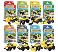 SOL 2pk Robo Fighter Building Blocks, Transformer Robot Vehicle for Boys Age 8+, Construction Digger, Cement Mixer, Sandpit Sand Set, Transforming Toy Robots, Gift for Kids Who Love Building