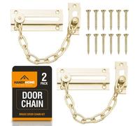 SOL 2Pk Security Chain For Front Door, Brass Safety Chain Door Lock, Door Chains Upvc Door Chain, Brass Chain Lock For Door