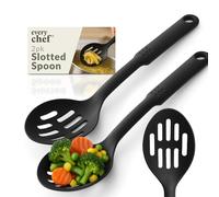 SOL 2pk Slotted Spoon - Plastic Serving Utensils for Cooking, Stirring, Draining and Mixing - Heat Resistant Kitchen Tools - Lightweight, Durable and Easy Clean Design for Daily Use