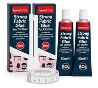 SOL 2pk Strong Fabric Glue For Clothes - Waterproof Fabric Adhesive - 100ml | Textile Glue For Leather, Upholstery & Fabric - Strong, Flexible Bond Includes Tape Measure & Spreader For Easy Repairs