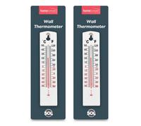 SOL 2Pk Wall Thermometer Indoor Outdoor Room Temperature Monitor Easy To Mount Durable Design With Precise Accurate Readings