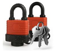SOL 2pk Weather Resistant Padlocks with Keys 40mm - Outdoor Pad Locks for Locker Shed Gate Garage Security Weather Resistant Metal Body Anti Theft Locking Hardware for Garden Storage Home Protection
