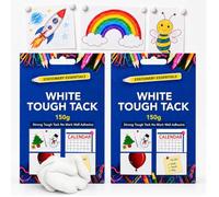 SOL 2pk White Tough Tack - Reusable Tack Non Marking Wall Adhesive 300g