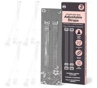 SOL 3 Pairs Adjustable Strapless Clear Bra Straps Invisible - Transparent Silicone Design for Women's Brassiere, Strong & Durable, Clothing Accessories Solution, Ideal for Everyday Wear or Regular Use