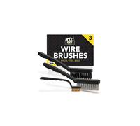 SOL 3 Set Wire Brushes for Cleaning Nylon Steel and Brass Mini Wire Brush Kit for Rust Removal Paint Scrubbing Detail Work DIY Tools Home Workshop Mai