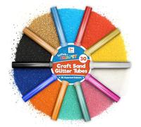 SOL 30 Pack of Colourful Glitter Tubes Shaker for Kids - 10 Vibrant Colours - Ideal for Arts & Crafts, Sand Art, Sensory Play, Slime [Sand Based Glitter]