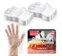 SOL 300pk Plastic Gloves Disposable Medium Large Polythene Food Prep Gloves for Kitchen Cooking Catering Waterproof Gloves for Cleaning Hair Colouring Food Handling Hygienic Protection Home Use