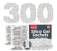 SOL 300pk Silica Gel Sachets for Clothes Container, Moisture Absorber Desiccant Sachets for Food Storage Contacts, Electronics & Bag, Compact, Lightweight & Durable Humidity Absorber Drying Agent Pack
