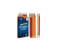 SOL 32pk HB Pencils with Erasers, Strong Graphite Lead for Smooth Writing and Drawing, Eraser-Tipped Design for School, Office, Art