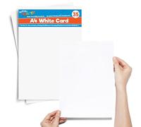 SOL 35 Sheets A4 White Card 200gsm Thick Card for Printing and Crafting, Smooth Bright Finish, Durable Multipurpose Paper for Office, Home and Creative Projects