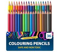 SOL 36 Colouring Pencils, Assorted Colouring Pencils for Children & Adults with a Wide Colour Range, Break-Resistant Artist Drawing Tools for Arts & Crafts, Rich Vibrant Hue that Blend Smoothly