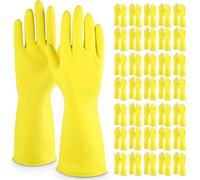 SOL 36 Pairs Kitchen Rubber Gloves Large, Yellow Heavy Duty for Cleaning with Non-Slip Grip, Durable Waterproof Design for Household, Bathroom & Dishwashing, Multipurpose & Comfortable To Use