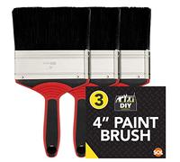 SOL 3pk 4 Inch Paint Brushes Decorating Tool Fence Paint Brush Paintbrushes for Walls Decking Sheds Exterior Surfaces DIY Projects Durable Bristles Smooth Finish Easy Grip Handles