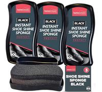 SOL 3Pk Black Instant Shoe Shine Sponge Express Shine For Vinyl And Leather Boots Shoes Bags Instant Shine For Black Leather And Vinyl
