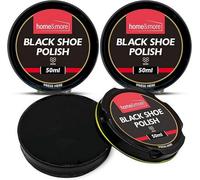 SOL 3Pk Black Shoe Polish 150Ml Beeswax And Carnauba Cream For Colour Care Shine And Conditioning Suitable For Formal Casual Daily