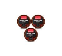 SOL 3pk Brown Shoe Polish 150ml - Beeswax & Carnauba Wax Cream for Protection, Colour Care Shine & Surface Conditioning, Suitable for Boots, Bags
