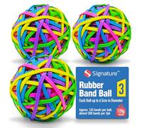 SOL 3pk Large Coloured Elastic Bands - Rubber Band Ball with 500+ Stretchable Bands in Assorted Colours - Durable Office Organisation Accessory, School Supplies, Craft Projects and Home Use