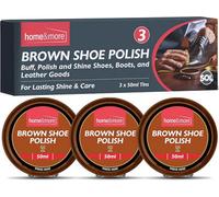 Sol 3Pk Of Brown Shoe Polish 150Ml - Brown Leather Boot Polish With Beeswax & Carnauba Wax For Protection And Lasting Shine