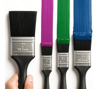 SOL 3pk Paint Brush Set Decorating 1", 1.5", 2" Small Multipurpose Paintbrushes for DIY Interior and Exterior Painting Wood Wall Ceiling Furniture No Bristle Loss Smooth Finish Painting Brush