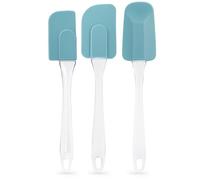 SOL 3pk Rectangular Silicone Spatula Set Heat Resistant Kitchen Utensils for Baking Cooking and Mixing Flexible Non Stick Scrapers for Bowls Pans and Cookware Easy Clean Durable Design