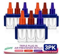 SOL 3pk Triple Plug In Air Freshener Refills - Berry Scent Long Lasting Odour Eliminator - Compatible With 3volution Plug In Refill - 3pk x 7ml
