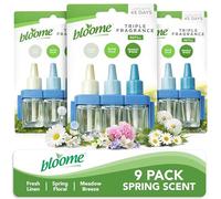 SOL 3pk Triple Plug In Air Freshener Refills Spring Variant - Long Lasting Odour Eliminator - Compatible With 3volution Plug In Refill - 3pk x 7ml