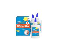 SOL 3pk White PVA Glue for Crafting Kids 250ml 750ml Total, School Arts & Crafts Projects, Washable Office Supplies, No-Mess Application