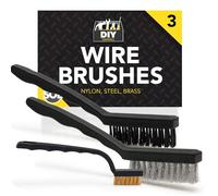SOL 3pk Wire Cleaning Set Mini Tools with Nylon Brass and Stainless Steel Heads for Rust Removal Polishing Surface Prep Metal Wood Automotive Maintenance and DIY Tasks