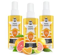 SOL 3pk x 60ml Pooper Swooper Toilet Spray Citrus Splash Fragrance, Odour Masking Air Freshener Refresher for Public Bathrooms, Offices and Home, Travel-Friendly Cleaning Solution for Poo Odours