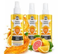 SOL 3pk x 60ml Pooper Swooper Toilet Spray Freshener Citrus Splash Fragrance 1,000+ Sprays per Pack, Air Refresher for Public Bathrooms, Office, Home, Travel-Friendly Cleaning Solution for Poo Odours