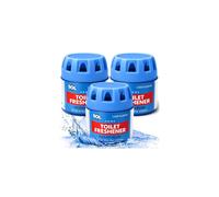 SOL 3pk x 70g Toilet Blocks Fresheners, Ocean Scented Blue Cistern, Last 1000 Flushes, Prevents Limescale, Cleans Bowl Rims