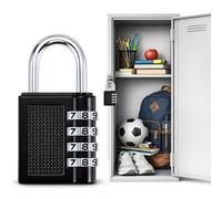 SOL 4 Digit Combination Padlock Outdoor and Indoor Heavy Duty Padlocks with Code Secure Number Mechanism Weather Resistant Metal Pad Locks for Shed, Suitcase Backpack Gate Gym Lock Luggage