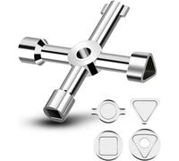 SOL Household 4 Way Utility Key - Radiator, Gas Meter, Panel & Service Utility Keys - Triangular Keys for Meter Reading, Electric Meter Box & Gas Meter Access