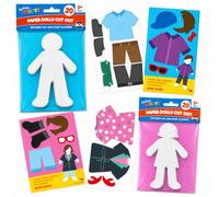 SOL 40 Paper Dolls Cut Out - People Cut Outs for Craft - 2pk x 20pcs
