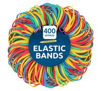 SOL 400pk Elastic Bands - Coloured Thick Rubber Loops in Various Sizes for Home & Office Use, Secure Binding for Bundling & Organising, Flexible Stationery Accessory