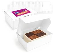 SOL 40pk White Cake Boxes for Cake Portions 105 x 65 x 35mm Dessert Boxes Food Safe Bakery Packaging Takeaway Individual Treats For Kids Birthday Parties, Weddings, Sturdy Cardboard Easy Assemble