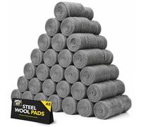 SOL 48pk Grade 0 Steel Wool Mice Blocker Wire Wool for Cleaning Coarse Abrasive Pads for Rust Removal Surface Preparation Metal Wood DIY Maintenance Heavy Duty Polishing Household Use Pest Control