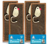 SOL 4pk Cat Scratch Boards 37 x 12cm Reversible Cat Scratching Board for Indoor Cats & Kitten, Durable Long-Lasting, Protects Furniture, Provides