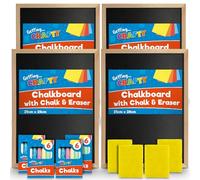 SOL 4pk Chalkboards with Chalk and Eraser Set - 21 x 28cm