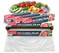 SOL 4pk Cling Film 75m x 30cm - Clear Food Wrap Refill Rolls