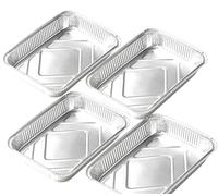 SOL 4pk Foil Tray Bake - Aluminium Foil Baking Trays with Raised Edges for Oven Cooking, Roasting, BBQ & Meal Prep - Disposable Bakeware for Catering, Events, Food Storage & Takeaway