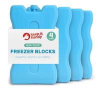 SOL 4pk Freezer Blocks for Cool Bags - Reusable Ice Packs for Cool Boxes, Lunch Bags and Food Containers - Compact and Lightweight - Ideal for Picnics, Camping, Travel, School or Work Use