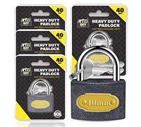 SOL 4pk Heavy Duty Padlock 40mm - Outdoor Lock Set with 12 Keys