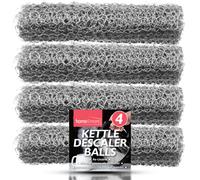 SOL 4pk Kettle Descaler Balls, Reusable Limescale Remover, Durable Stainless Steel Wire Ball & Prevent Furring & Prolong Appliance Lifespan, Easy to