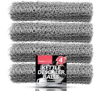 SOL 4Pk Kettle Descaler Balls Reusable Stainless Steel Wire Balls For Limescale Removal Helps Prevent Furring Easy To Use